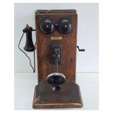 Antique WESTERN ELECTRIC Oak Wall Telephone #2