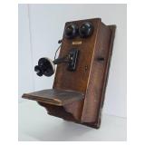 Antique WESTERN ELECTRIC Oak Wall Telephone #2