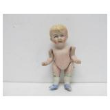 Early Antique Jointed Bisque Boy Doll w/Original Period Clothing