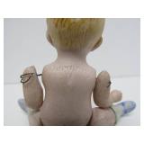 Early Antique Jointed Bisque Boy Doll w/Original Period Clothing