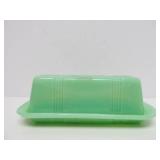 Vintage Jadeite Green Butter Dish