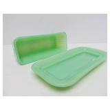 Vintage Jadeite Green Butter Dish