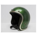 Very Cool Vintage Green Sparkle Arthur Fulmer Racing Helmet - Size L