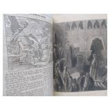 Estate Lot of Large Ornate Antique Leather-bound Books Bibles etc