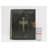 Estate Lot of Large Ornate Antique Leather-bound Books Bibles etc