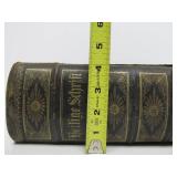 Estate Lot of Large Ornate Antique Leather-bound Books Bibles etc