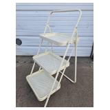 3-Tier Folding White Metal Display Stand