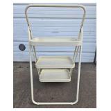 3-Tier Folding White Metal Display Stand