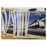 Large Group of Great Looking Contemporary Deco Metro Transit HIAWATHA Line Train Posters