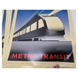 Large Group of Great Looking Contemporary Deco Metro Transit HIAWATHA Line Train Posters