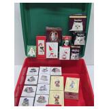 Group of Mint in Box Cat Christmas Ornaments
