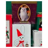 Group of Mint in Box Cat Christmas Ornaments