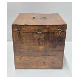 Antique Dovetailed Hinged Wood Box w/Brass Hardware