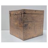 Antique Dovetailed Hinged Wood Box w/Brass Hardware