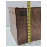 Antique Dovetailed Hinged Wood Box w/Brass Hardware
