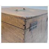 Antique Dovetailed Hinged Wood Box w/Brass Hardware