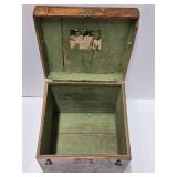 Antique Dovetailed Hinged Wood Box w/Brass Hardware