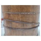 Primitive Antique Wood Bucket w/Handle, Scoop & Old Cow Bell