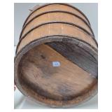 Primitive Antique Wood Bucket w/Handle, Scoop & Old Cow Bell