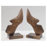 Antique Wooden Shoe Form Bookend Set