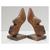 Antique Wooden Shoe Form Bookend Set