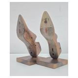 Antique Wooden Shoe Form Bookend Set