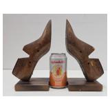 Antique Wooden Shoe Form Bookend Set