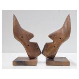 Antique Wooden Shoe Form Bookend Set
