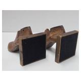 Antique Wooden Shoe Form Bookend Set