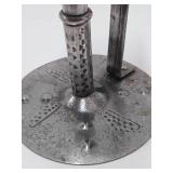 Antique Early German Arts & Crafts Iron Candlesticks by Hugo Berger - Circa 1910