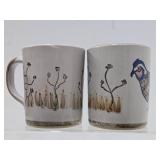 Set of 6 Vintage Louisville Stoneware Quail Mugs