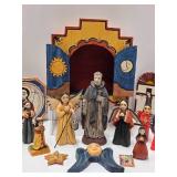 Excellent Lot of Hand Carved Folk Art Saints & Religious Figures etc