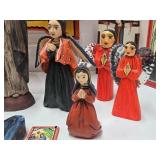 Excellent Lot of Hand Carved Folk Art Saints & Religious Figures etc