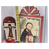 Excellent Lot of Hand Carved Folk Art Saints & Religious Figures etc