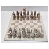Vintage Carved Stone African Style Chess Set - Complete - 5" Figures