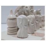 Vintage Carved Stone African Style Chess Set - Complete - 5" Figures