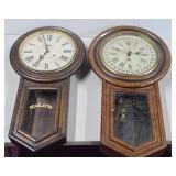 Pair of Antique Regulator Wall Clocks