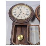 Pair of Antique Regulator Wall Clocks