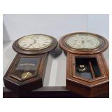 Pair of Antique Regulator Wall Clocks
