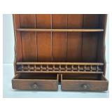 Vintage Wooden Wall Shelf Cabinet w/Drawers
