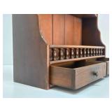 Vintage Wooden Wall Shelf Cabinet w/Drawers