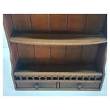 Vintage Wooden Wall Shelf Cabinet w/Drawers