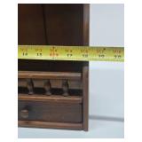 Vintage Wooden Wall Shelf Cabinet w/Drawers