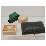 Lot of Vintage & Antique Small Items - Advertising Currency, Old Return Tags, Crucifixes, Antique Jewelry Cases etc