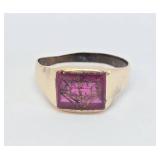 Antique 10K Gold Ring w/Ruby - Knights of Columbus - 4.7 grams
