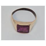 Antique 10K Gold Ring w/Ruby - Knights of Columbus - 4.7 grams