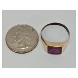 Antique 10K Gold Ring w/Ruby - Knights of Columbus - 4.7 grams