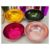 Large Collection of Vintage Mid Century Colorful Aluminum Drinking Glass Barware Coasters etc