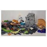 2 Complete HOT WHEELS Race Track Sets SHARK PARK & T-Rex Rampage