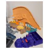 2 Complete HOT WHEELS Race Track Sets SHARK PARK & T-Rex Rampage